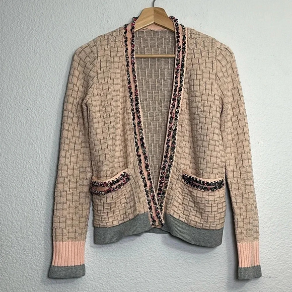 Women’s Wool Blend Pink Long Sleeve Chunky Cardigan Size Small - Picture 1 of 9